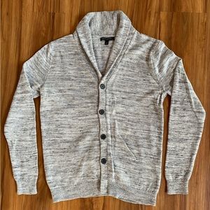 BANANA REPUBLIC Grey Heathered Button Cardigan Sweater sz Medium M Cozy Cotton